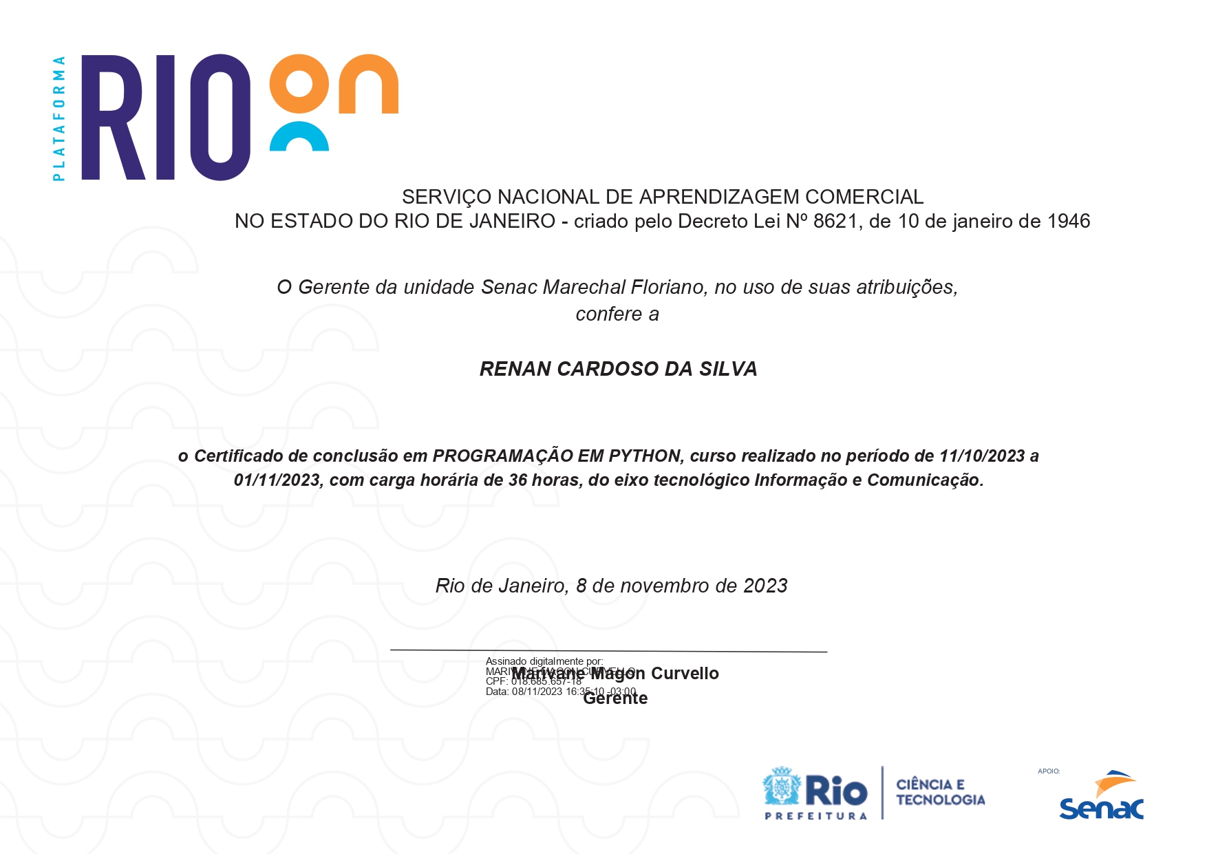 certificado Python